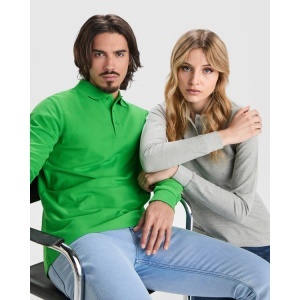 RO TRICOU POLO CU MÂNECI LUNGI ESTRELLA - 100% bumbac, punct pique, 220 g/m².Culoarea gri melanj 58: 85% bumbac / 15% vâscoză. - Img 16