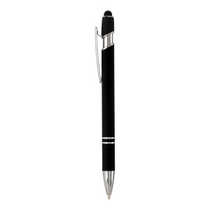 Rubberized aluminium snap pen with touch screen eraser and metal clip - Img 18