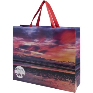 Smartfold 230 g/m2 paper bag with ribbon handles and gloss lamination - 42 x 12 x 35 cm - Img 3