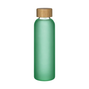 Sticlă din sticlă mată și capac din bambus, capacitate 500 ml - Img 4