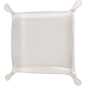 Tavă transparentă din PVC pentru obiecte de jucărie cu nasturi albi din plastic (23 x 23 cm) - Img 3