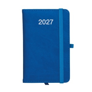 Weekly pocket diary 2027, thermo-varnished PU hard cover with stitching around the edge
