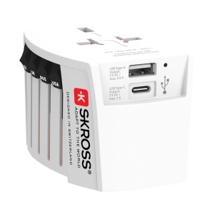 XD SKROSS World Travel Adapter MUV 2-pole with USB A and C