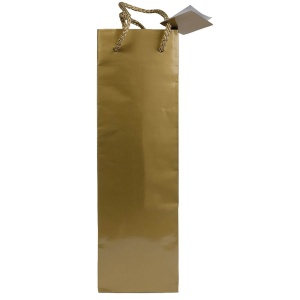 157 g/m2 laminated paper bottle shopping bag with gusset and bottom reinforcement, string - Img 3