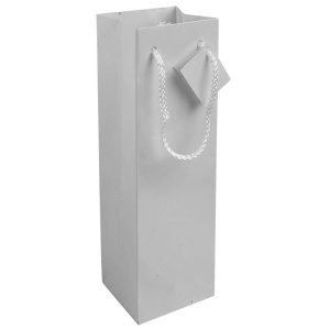 157 g/m2 laminated paper bottle shopping bag with gusset and bottom reinforcement, string - Img 1