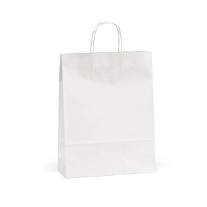 AO Pungă Etna L albă, certificată FSC®, kraft. 100 g/m². Fabricată în Portugalia.