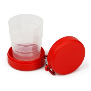AX Cană de călătorie pliabilă 220 ml cu clemă tip carabină