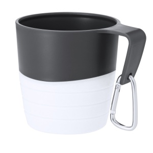 AX Foldable travel mug 340 ml with carabiner clip