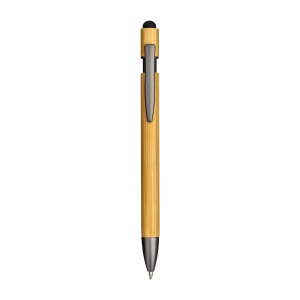 Bamboo and metal click pen. Burnished details and touch screen grommet - Img 9