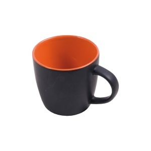 Ceramic black mug with interior colored (box) (0.35 L) - Img 4