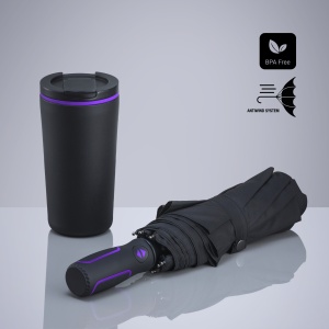CO Travel Set: cană termică 370 ml și umbrelă automată