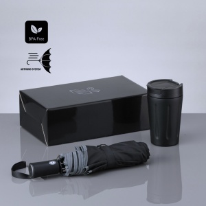 CO Travel set: thermal mug 350 ml & automatic umbrella