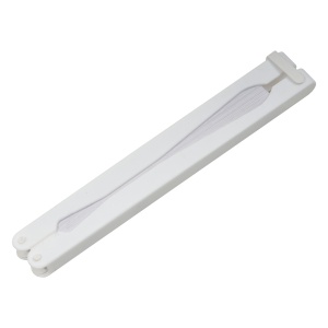 Coloured paper hand fan with white plastic handle, 26 cm long, 24 cm diameter when open - Img 12