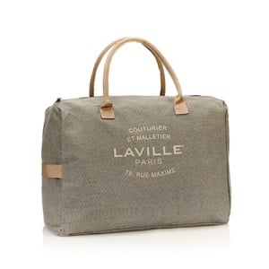 GC Laville "paris" bag in two tone polycotton. grey. dim 49 x 34 x 20 cm