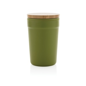 GRS certified recycled PP mug with bamboo lid - Img 9