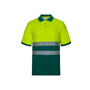 hi!™ VL ACHELOUS Tricou polo piqué bicolor (150g/m²) cu mâneci scurte, din bumbac (55%) și poliester (45%)