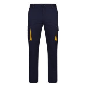 hi!™ VL FIDES Pantaloni extensibili cu buzunare multiple (240g/m²), în două tonuri, din bumbac (46%), EME (38%) și poliester (16%)