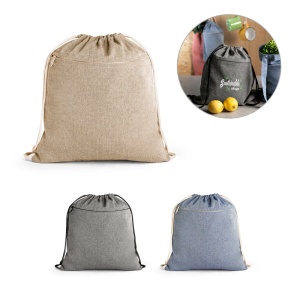 HI CHANCERY. Sacoșă cu cordon din bumbac reciclat (70%), poliester (30% rPET) (140 g/m²)