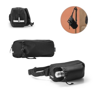 HI DELFOS POUCH. 300D recycled polyester and 600D recycled polyester waist bag with reflective elements