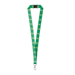 HI DOVER. Recycled polyester (100% rPET) sublimation lanyard with carabiner