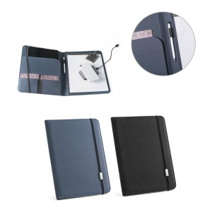 HI EMERGE FOLDER II. Mapa 300D poliester reciclat (100% rPET) A4 cu închidere elastică