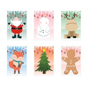 HI GLIMN. Set of six sheets with Christmas figures and 3 sheets of stickers - Img 2
