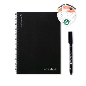 HI INFINITEBOOK LINED A5. A5 Infinitebook with flexible cover and 15 lined whiteboard pages