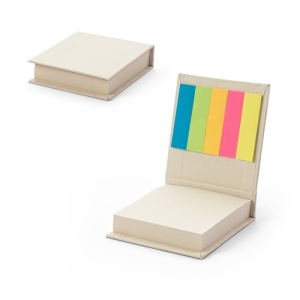 HI KAIRON. 2-in-1 office set, made from 100% recycled paper, with 6 sticky notepads