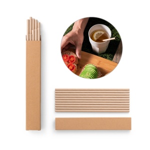HI LAMONE. Set of 10 kraft paper straws