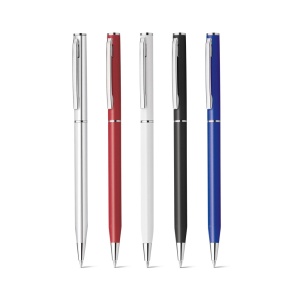 HI LESLEY METALLIC. Aluminium ball pen with clip and twist mechanism