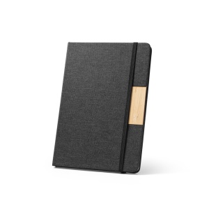 HI MÁRQUEZ. A5 hardback notebook made from 100% recycled PET fabric, with recycled lined pages