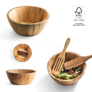 HI SAGE. Round acacia wood salad bowl