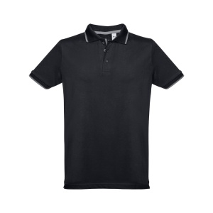 HI THC ROME. Men's Polo Shirt with contrast colour trim and buttons - Img 3