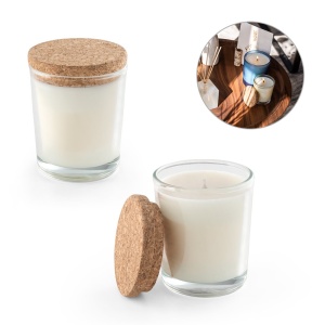 HI ZEN 80. Lumânare aromatică într-un pahar de sticlă cu capac de plută 80 g