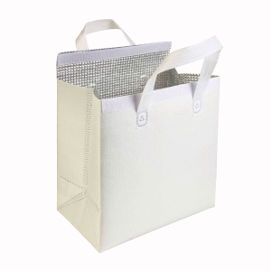 Laminated non woven cooler bag 100 g/m2 with velcro closure, 27 x 28 x 6 cm - Img 9