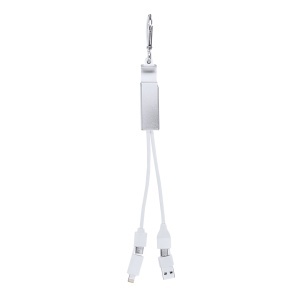Leony - Charger USB Hub Recycled Aluminium 1 Hub Type C. 1 Hub USB 2.0. Micro USB, Type C and Lightning Connection 5V DC 2A
