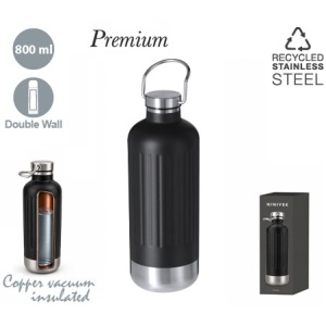 MAK Davio - Sticlă izotermă din oțel inoxidabil reciclat, 800 ml, izolată în vid cu cupru