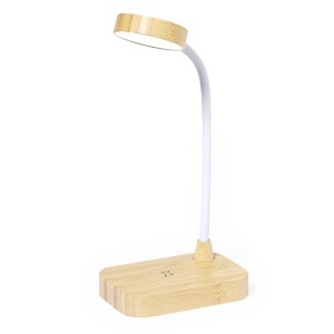 MAK Gregal - Charger Lamp Bamboo 12 Leds. Flexible. Adjustable Brightness. Wireless Charger 15W. USB Connection