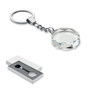 MO ROUNDWARD - Glass round award key ring - Img 1