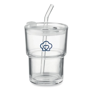 MO SIP - Glass tumbler with straw 400ml