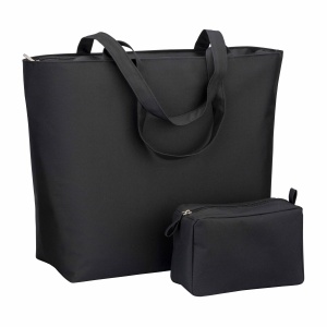 ON™ 300D polyester beach bag with long handles and zip closure