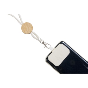 ON™ Cotton badge/cell phone lanyard with personalization tag and bamboo insert - Img 3