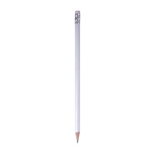 ON™ Wooden pencil with graphite lead, cylindrical cross-section and white rubber, sharpened