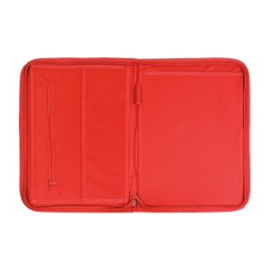 ON™ 600D polyester brief folder with zip closure, 6 inside compartments