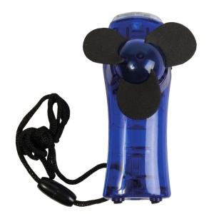 ON™ Mini pocket fan with built-in 2-LED torch light (AA batteries not included)