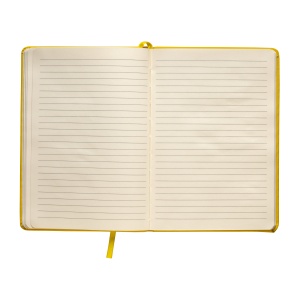 ON™ PU notebook with coloured elastic, ruled sheets (80 pages), ivory colour, satin bookmark