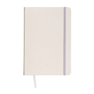 ON™ PU notebook with coloured elastic, squared sheets (80 pages), satin bookmark