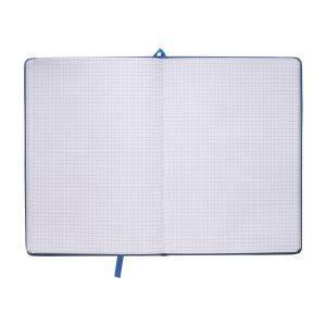 ON™ PU notebook with coloured elastic, squared sheets (80 pages), satin bookmark