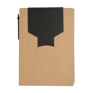 ON™ Recycled-paper notepad with cardboard pen and sticky notes