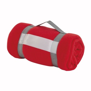 ON™ Fleece blanket 190 gr, rolled with customisable nylon straps